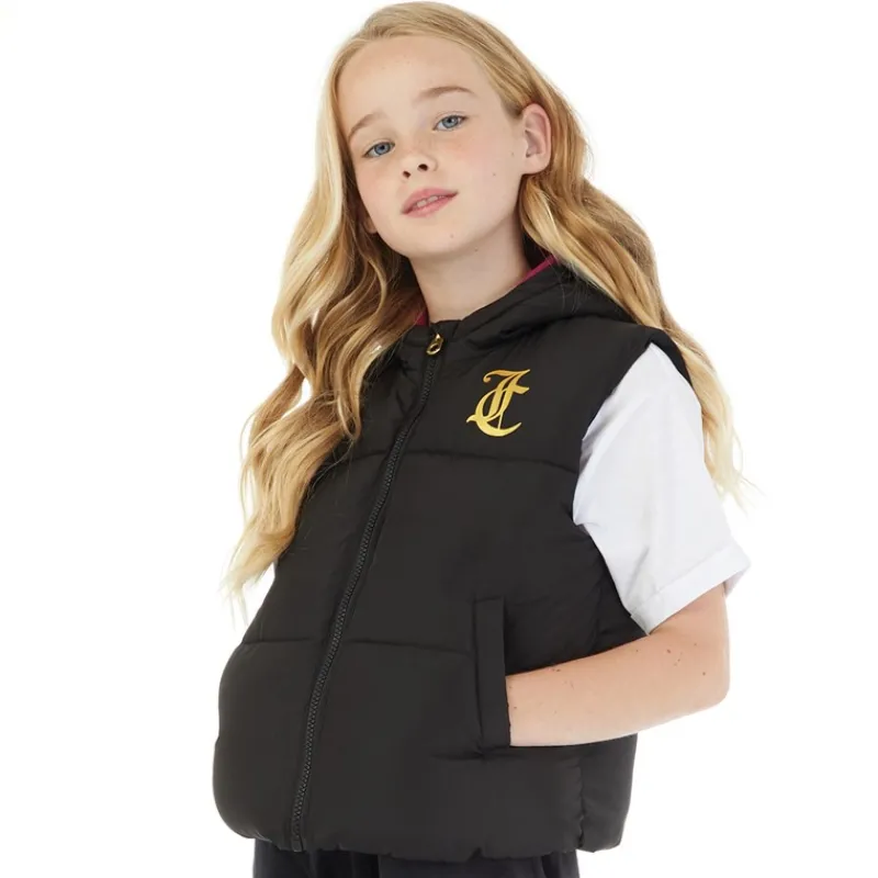 Hot Juicy Couture Piger Korte Bred Baffel Veste Sort