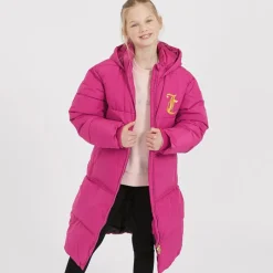 Sale Juicy Couture Piger Lang Linie Pufferjakke Festival Fuchsia Lyserød