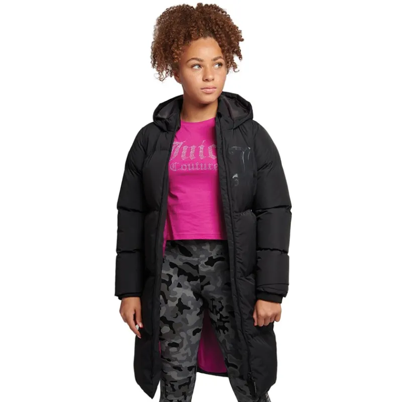 Online Juicy Couture Piger Lang Pufjakke Sort