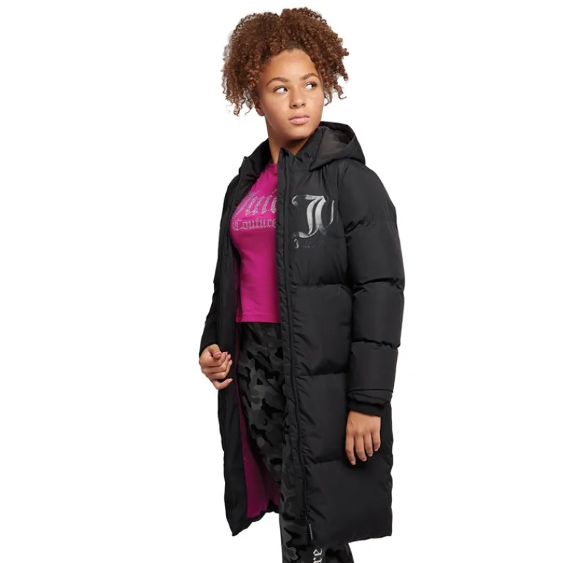 Online Juicy Couture Piger Lang Pufjakke Sort