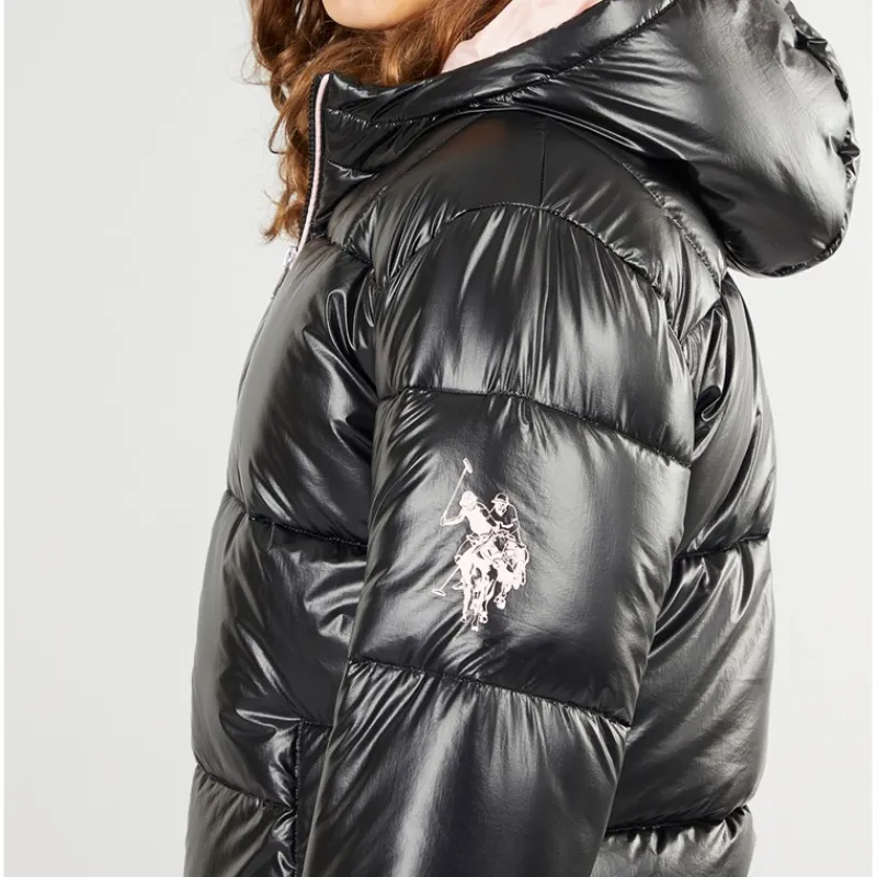 Hot U.S. POLO ASSN. Piger Lang Vatteret Jakke Sort