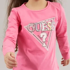 Outlet Guess Piger langærmet t-shirt Jelly Pink Lyserød