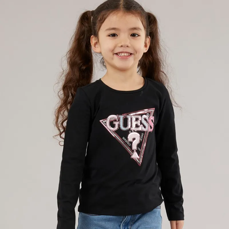 Sale Guess Piger langærmet t-shirt Jet Black A996 Sort