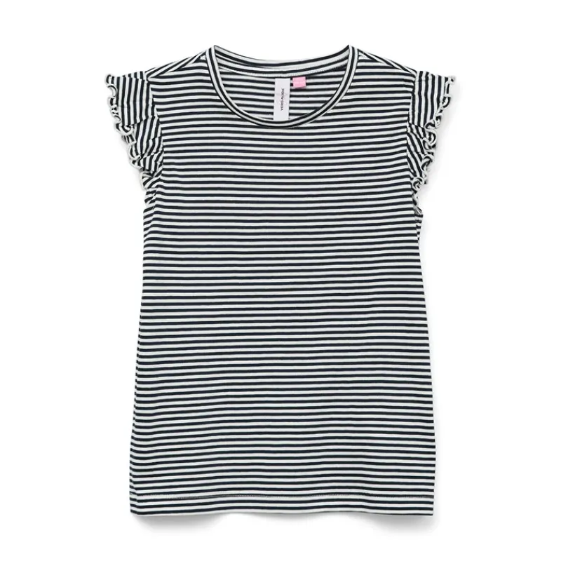 New Vero Moda Piger Leila Mini Sl Top Navy Blazer Snow White