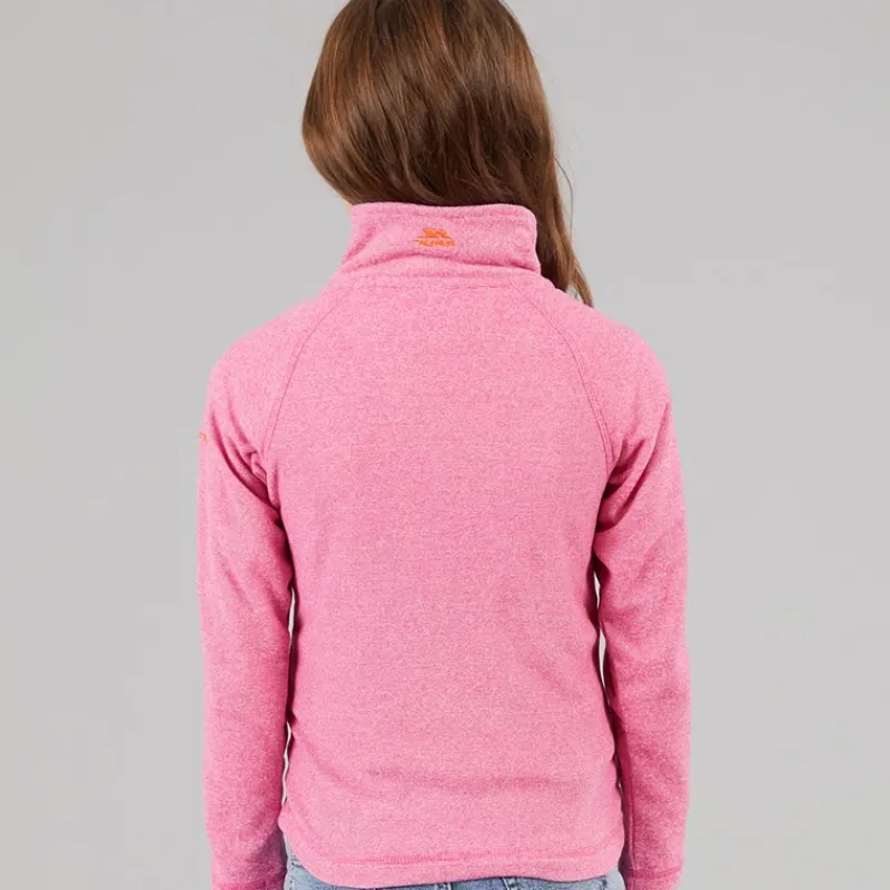 Clearance Trespass Piger Meadows 1/2 lynlås fleece lyserød dame Lyserød