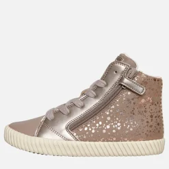 Online GEOX Piger Mirroless Lyn Hi Top Træningssko Dark Beige