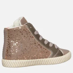 Online GEOX Piger Mirroless Lyn Hi Top Træningssko Dark Beige