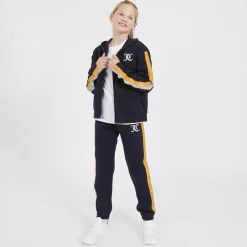 Outlet Juicy Couture Piger Pigetrøje med Glimmerstriber og Lynlås Træningssæt Nattehimmel