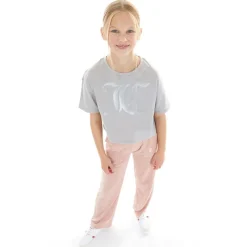 Sale Juicy Couture Piger Tonal Boxy T-shirt Sølv Sconce Bleg Grå