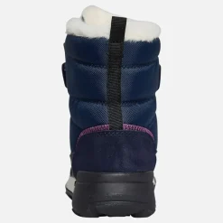 Best GEOX Piger Trekkyup Dobbelt Rem Pelsforet Støvler Navy/Lilla