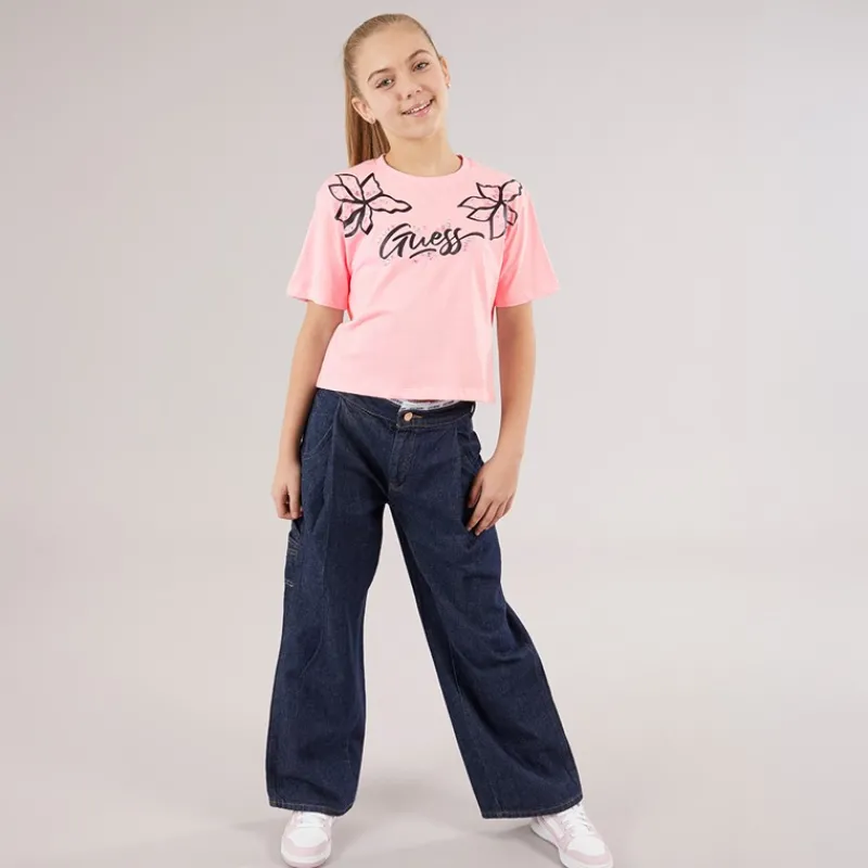 Sale Guess Piger T-shirt Cotton Candy Pink