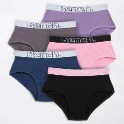 New Bench Piger Tulip Fem-pak Trusser Antracit/​Pink/​Marineblå/​Sort/​Lilla