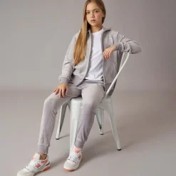 Sale Juicy Couture Piger Velour Hjerte Logo Træningsdragt Sølv Sconce Grå