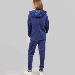 Clearance Juicy Couture Piger Velour Hjerte Logo Træningssæt Blå Print Blå