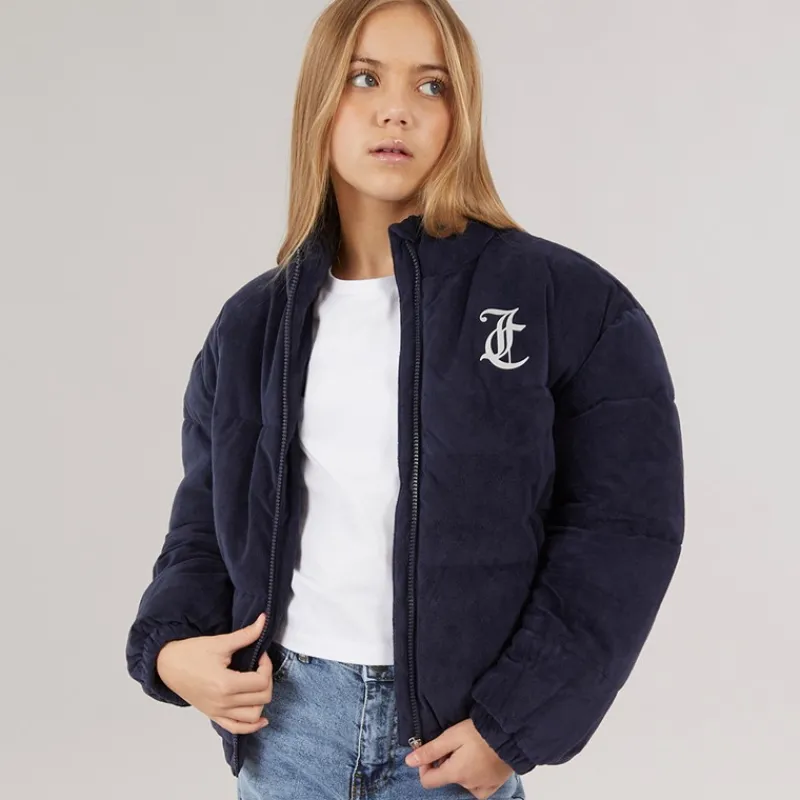 Best Juicy Couture Piger Velour Hættetrøje Pufferjakke Nattehimmel