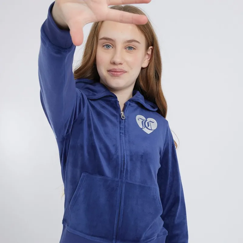 Sale Juicy Couture Piger Velour Hættetrøjer Blå