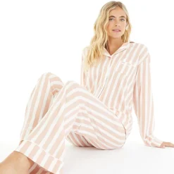 Discount Bench Pyjamas til kvinder Siesta Dæmpet rosa/hvid stribet