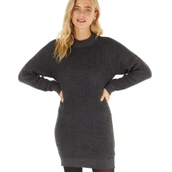 Discount Bench Sort Karlie Strikkede Kjole Sort Melange Sort mergel
