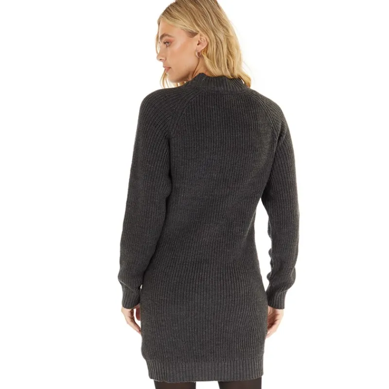 Discount Bench Sort Karlie Strikkede Kjole Sort Melange Sort mergel