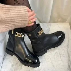 Best Copenhagen Shoes Støvler til kvinder Blomst Øjne 2207 /​Guld Sort