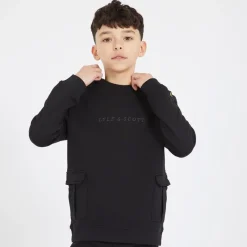 Outlet Lyle And Scott Sweatshirt med Cargo Lommer Z865 Sort Jet