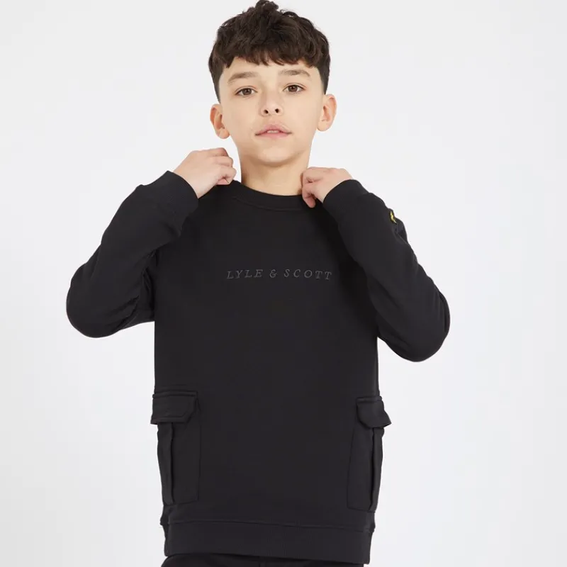 Outlet Lyle And Scott Sweatshirt med Cargo Lommer Z865 Sort Jet