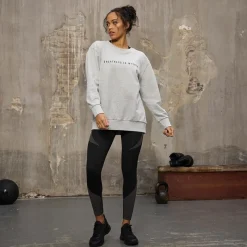 Online Everlast Sweatshirt med rund hals Oversized Lysegrå Melange til Kvinder Lysegrå Mergel