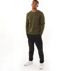 Discount Brave Soul Sweatshirt til Herre Khaki Retina kakigrøn