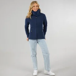 New Bench Træningsjakke i Microfleece med Hætte Blå til Kvinder Marineblå