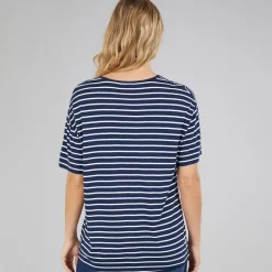 New Bench T-shirt Nouria Blå/​Hvid Stribet til Kvinder