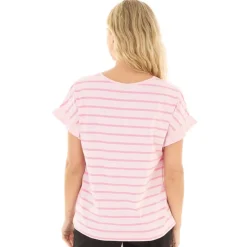 Sale Bench T-shirt Velmina Pink Stripe til kvinder