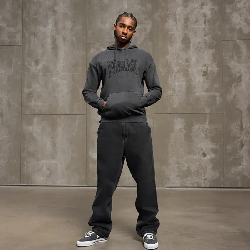 Outlet Everlast Vasket broderet hoodie skønhed Sort
