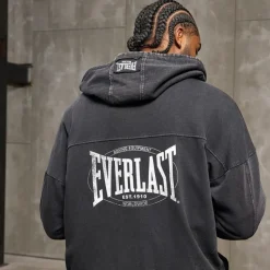 Outlet Everlast Vasket Oversized Hættetrøje Skønhed Sort